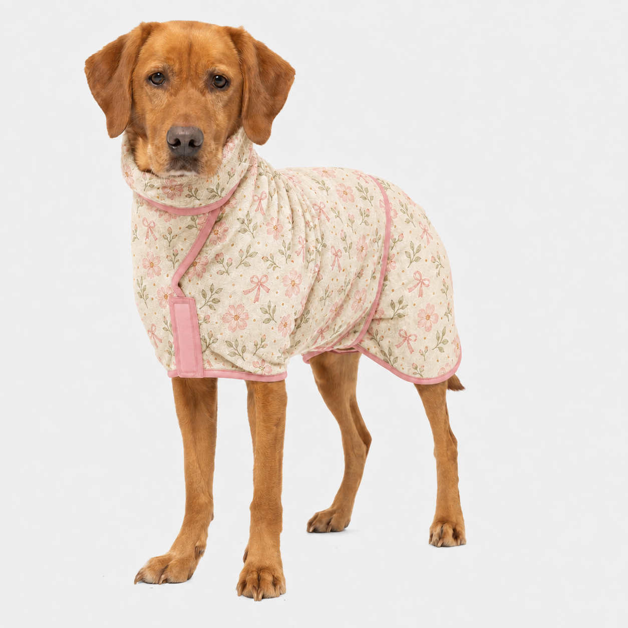 Cream Garden quick-dry dog robe